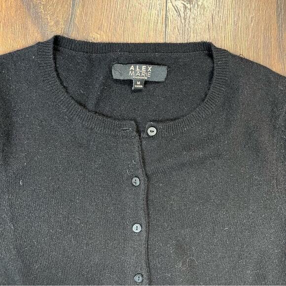 Alex Marie black cashmere button up cardigan SZ MED - Picture 3 of 5